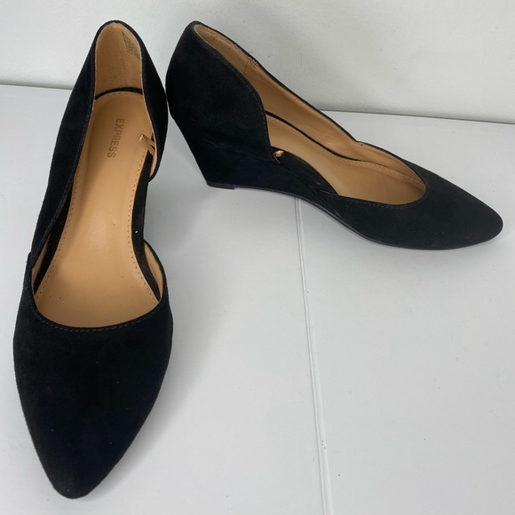 Express 6 Women's Classic Black Wedges - Picture 7 of 8
